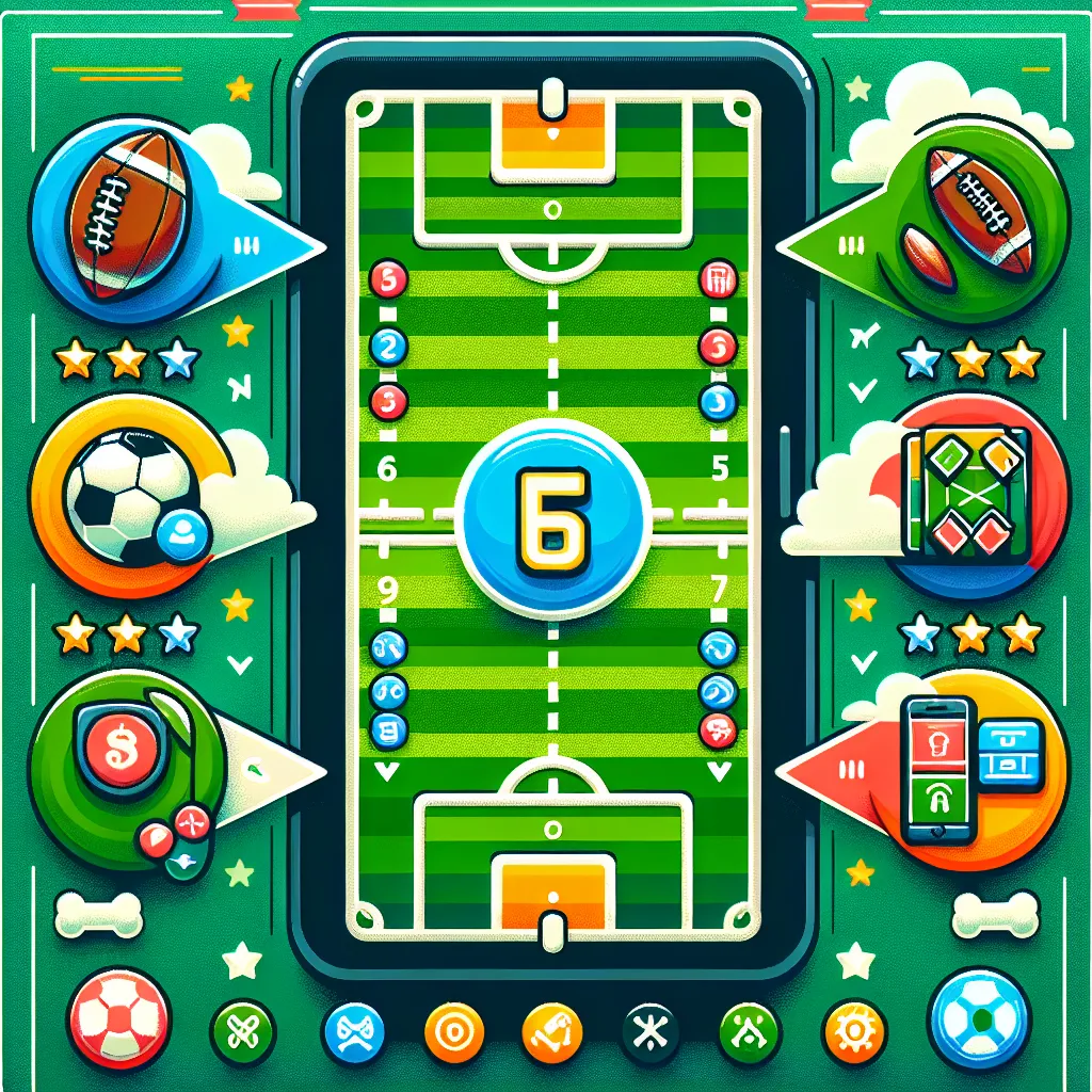 Illustration of a football field highlighting five key rules of the game, with icons representing each rule for clarity.