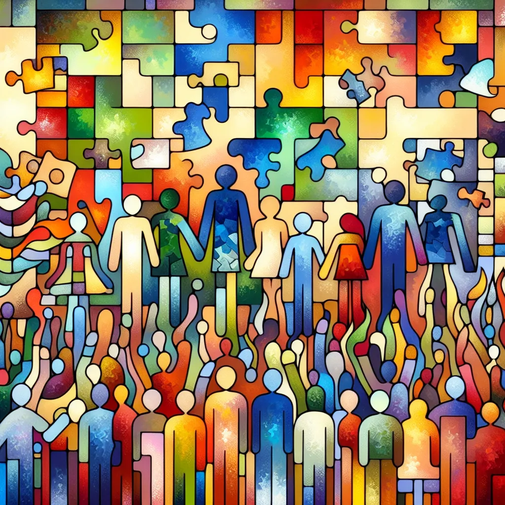 Diversity is like a colorful mosaic made up of people with different backgrounds, styles, perspectives, values, and beliefs, all of which enhance the groups and organizations they belong to. This concept highlights three key points: First, it emphasizes that diversity is a mosaic, allowing individuals to maintain their uniqueness while contributing to a bigger picture, unlike the outdated notion of a melting pot. Second, it includes everyone, affirming that we are all diverse and nobody is exclu