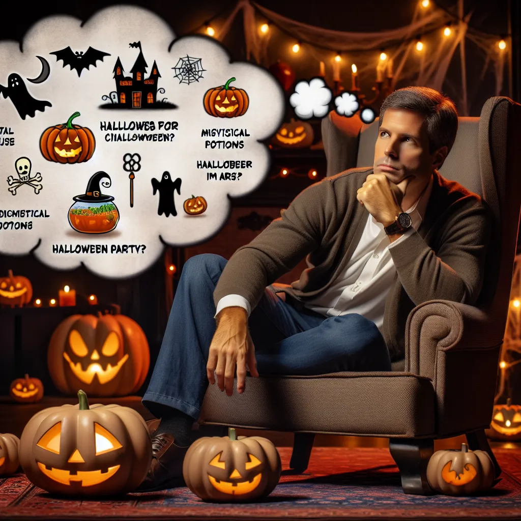 Here are twenty long and creative Halloween questions that you can pose to a fictional character:

1. If you could create your own Halloween tradition, what would it be and how would it differ from current practices?
2. Do you believe in ghosts? If so, what’s the most haunting encounter you’ve ever had?
3. If you had to choose one nightmare to live through every Halloween, what would it be, and how would you cope with it?
4. Describe the perfect potion you would brew for Halloween night. What in