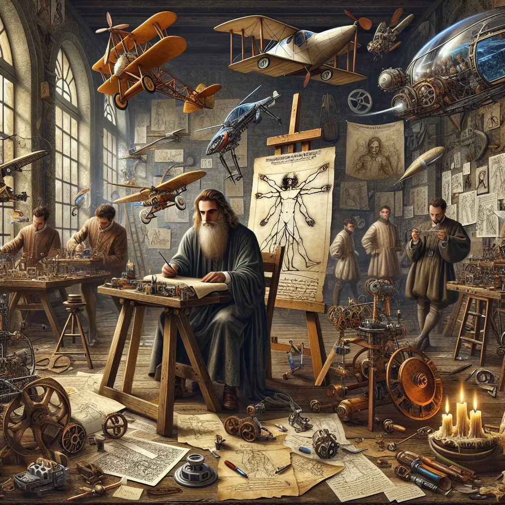 **Title: The Significance of Imagination in Leonardo Da Vinci's Inventions**

Leonardo da Vinci, a quintessential figure of the Renaissance, was not just an artist but also a visionary inventor whose remarkable imagination played a fundamental role in his inventive pursuits. Both "The Hour of the Apprentice" and "The Wonderful Imagination of Leonardo Da Vinci" highlight the depth of Da Vinci’s creativity, reinforcing that his inventive spirit was not merely rooted in practicality but deeply inte