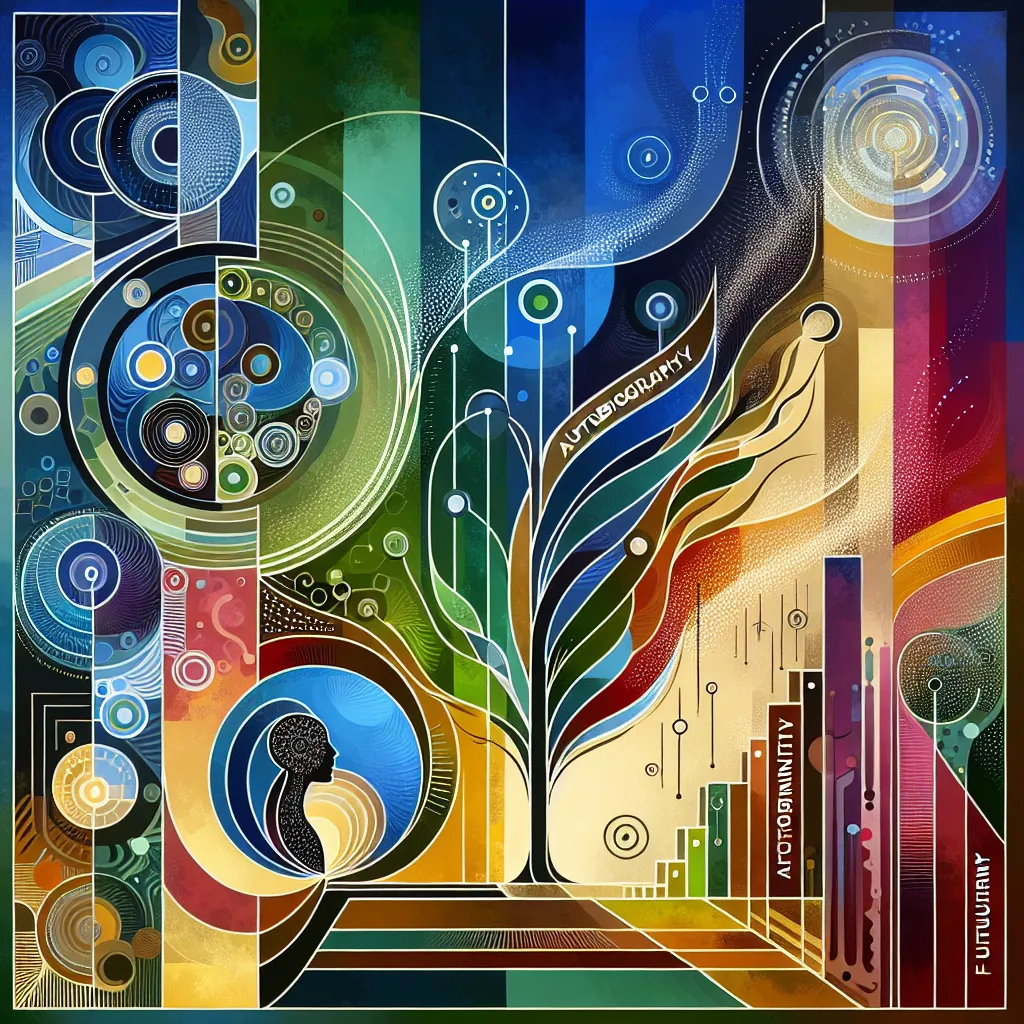 Strengthen, Autobiography, Accomplishments, Community, Future in an abstract style