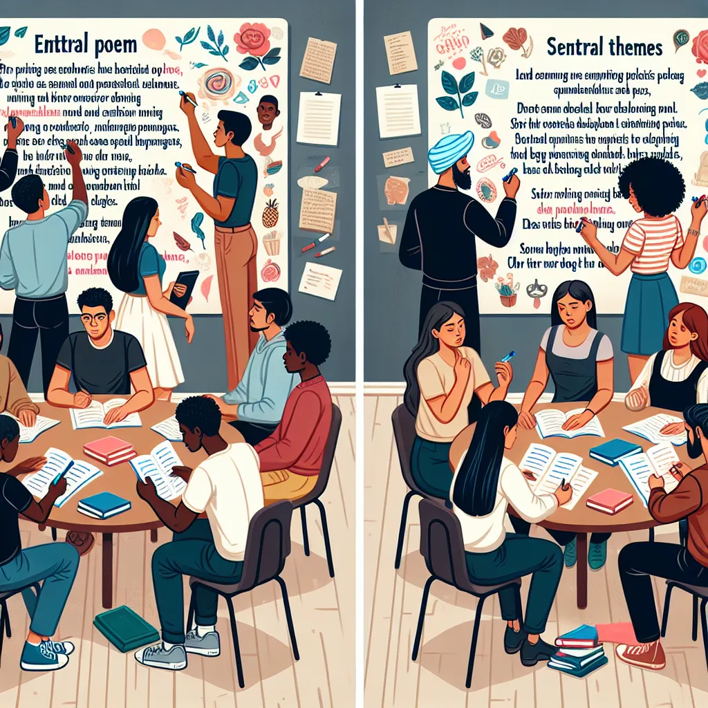 ### Scanning Technique

Scanning is a reading technique that involves quickly looking through the text to locate specific information or key themes without focusing on every word. This method is particularly useful for learners as it develops their ability to quickly identify important elements within a poem, such as key phrases, imagery, or themes. For teaching a poem, I would guide learners to scan through it initially to identify words or lines that stand out. I would ask them to underline or