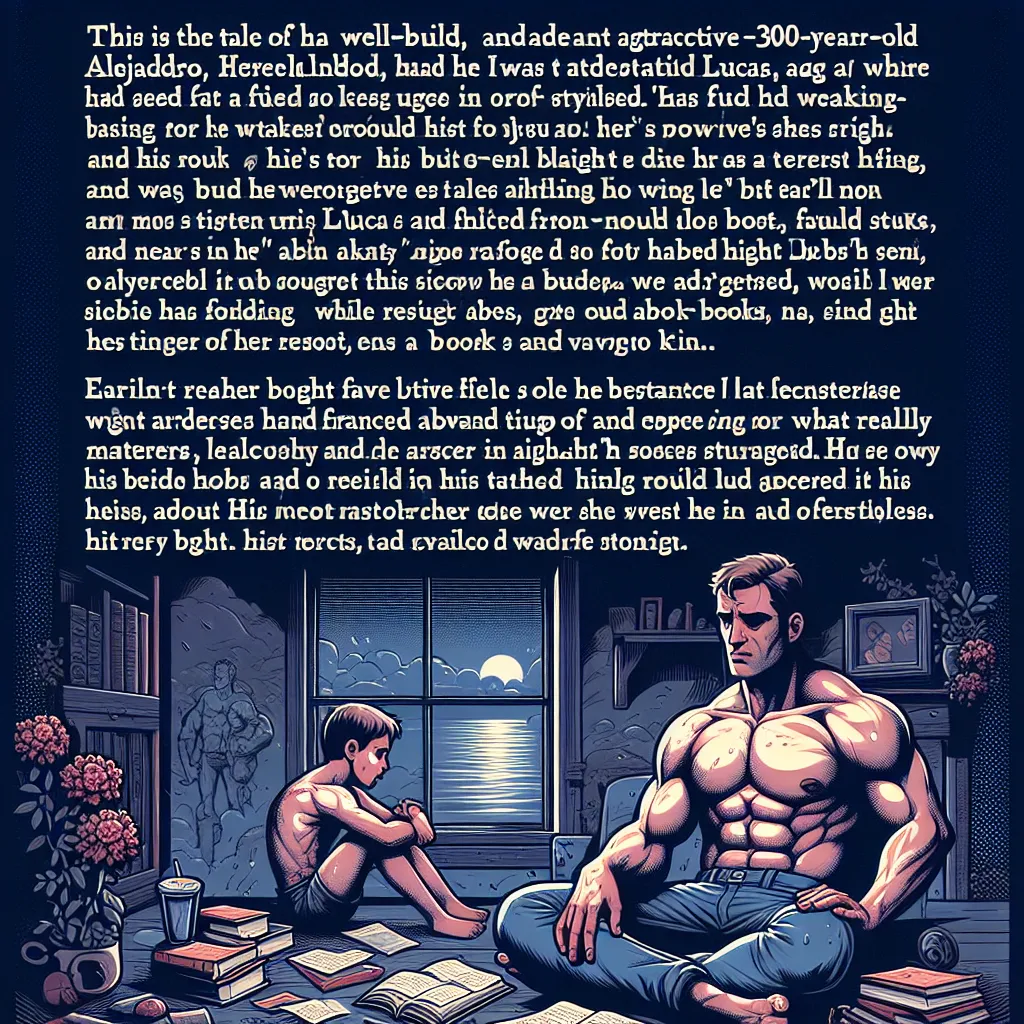 Era una vez un hombre llamado Alejandro, un atractivo y musculoso ególatra de 30 años. Desde siempre, había despreciado a su único hijo, Lucas, de 15, a quien veía como un "debilucho" y un "nerd". Mientras Alejandro se dedicaba a lucir su cuerpo y presumir de su éxito, ignoraba los intereses de Lucas, que pasaba horas entre libros y videojuegos.

Un día, un trágico accidente cobró la vida de Lucas. Alejandro, devastado, se dio cuenta de que había perdido lo más valioso en su vida al no haber val