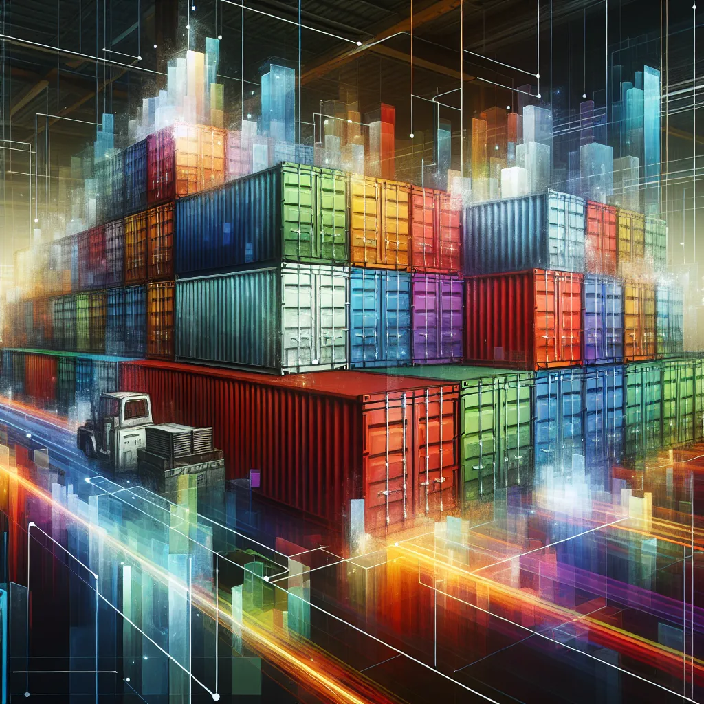 Склад, Аренда, Контейнер, Хранение, Грузоперевозки in an abstract style