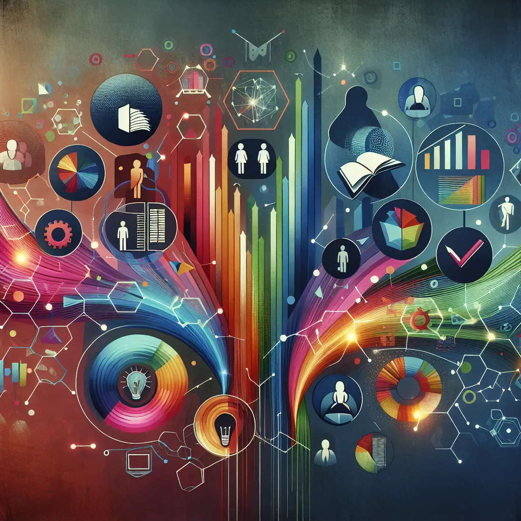 Curriculum, Assessment, Learning, Collaboration, Teaching in an abstract style