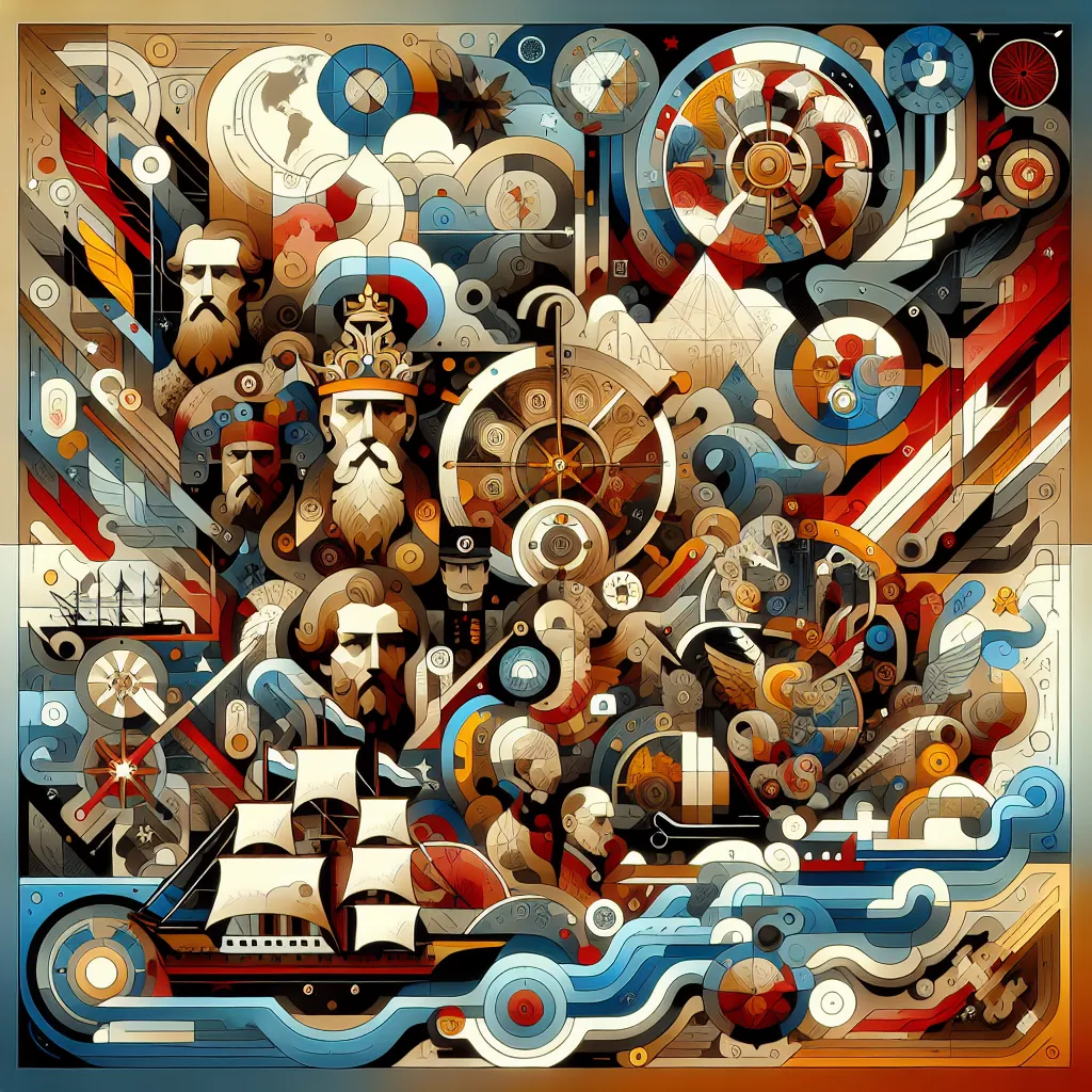 Czar, Russia, Expansion, Pacific, History in an abstract style