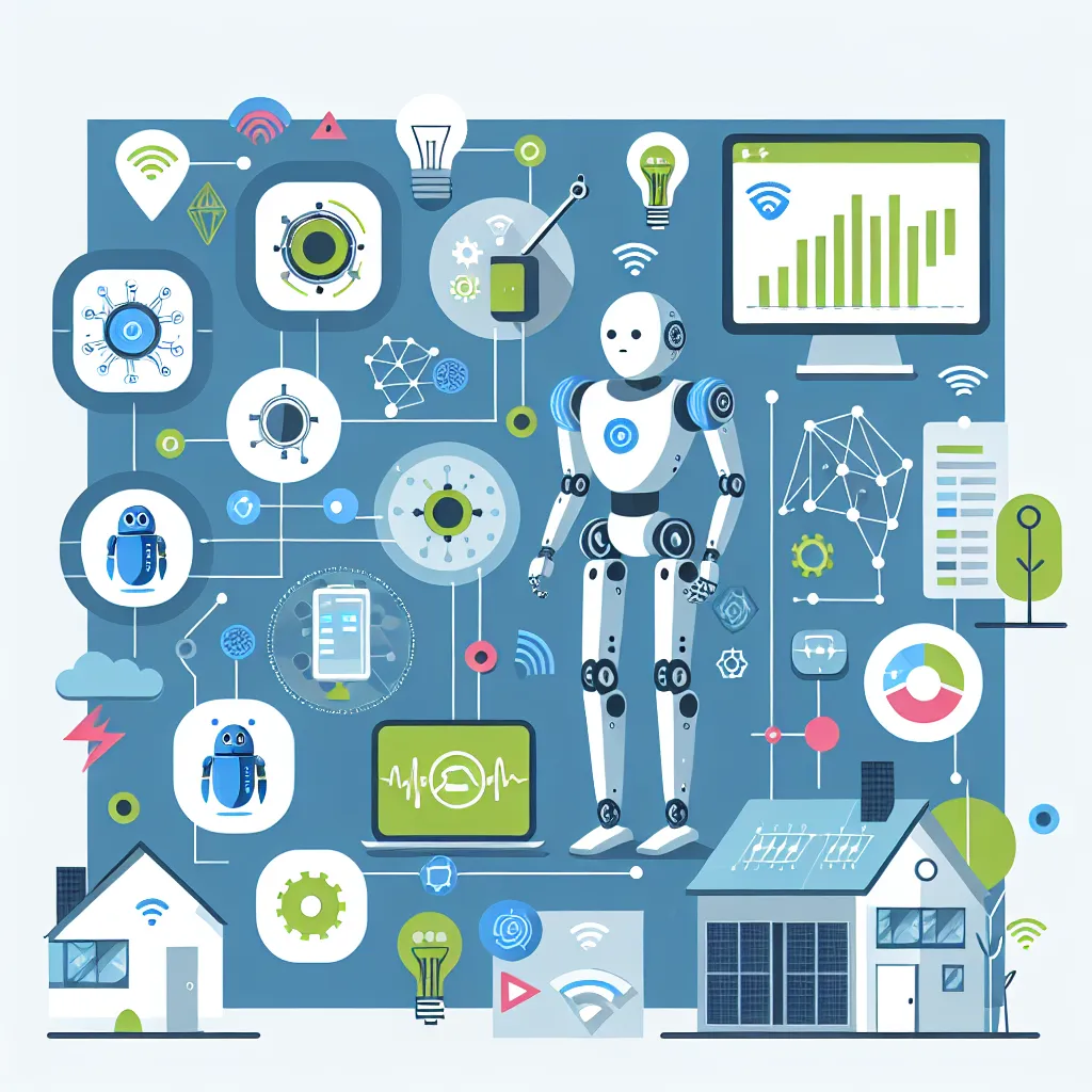 Illustration of a robot interacting with various environmental sensors, showcasing its ability to respond to stimuli.