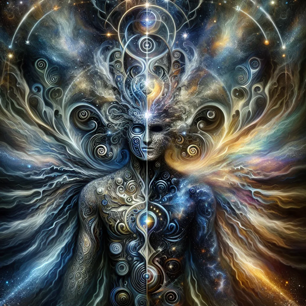 Transformation, Andrealphus, Costume, Personality, Cursed in an abstract style