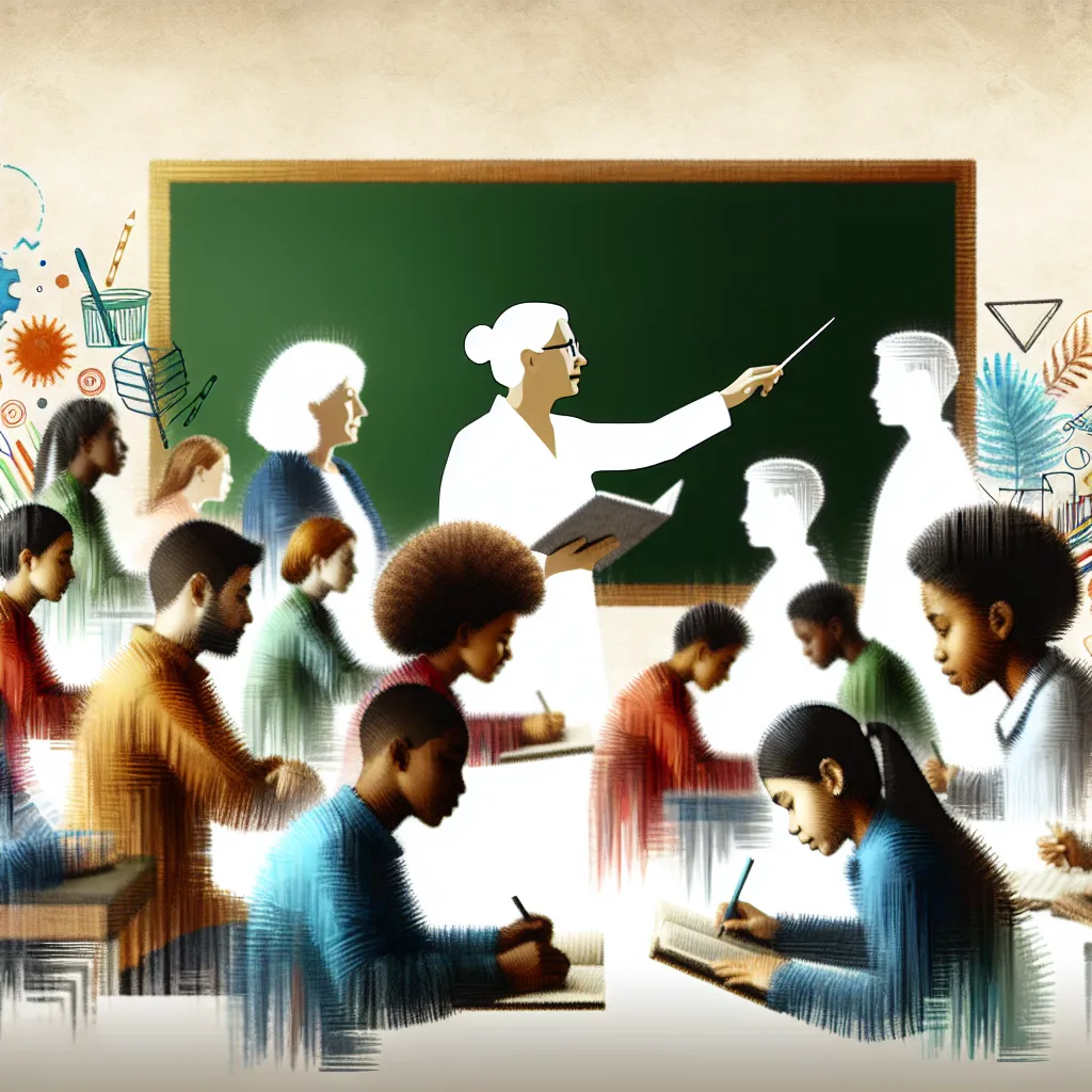 Observation, Lesson, Teacher, Activities, Students in an abstract style