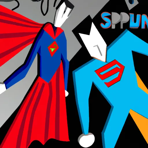 Superman, Adopción, Universos, Ultraman, Conflicto in an abstract style