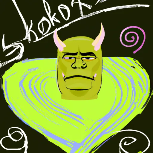 Shrek, Encantador, Amor, Plan, Transformación in an abstract style