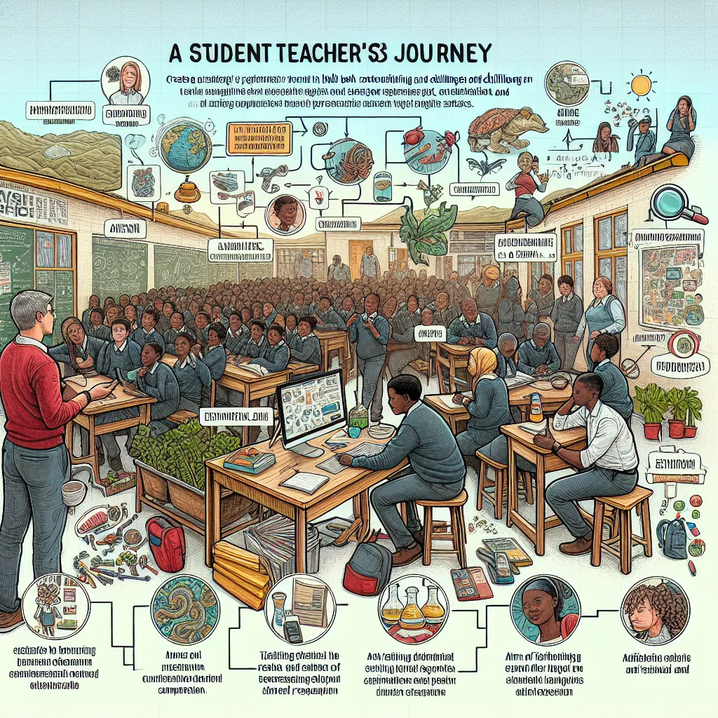 Reflecting on my teaching practice (TP) experience as a student teacher in a rural South African high school was both immensely rewarding and challenging. I was tasked with teaching large classes, with 80, 62, and 58 learners each, which tested my capabilities and resilience but also accelerated my growth as an educator.

**1. Teacher Characteristics:**
From my experiences and observations, key characteristics of a good teacher include adaptability, empathy, and a strong ability to communicate. 