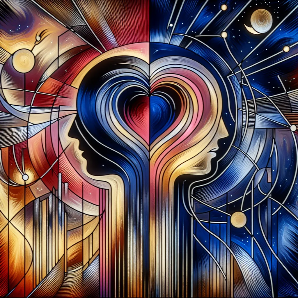 Melek, Mithat, Amor, Rencor, Destino in an abstract style