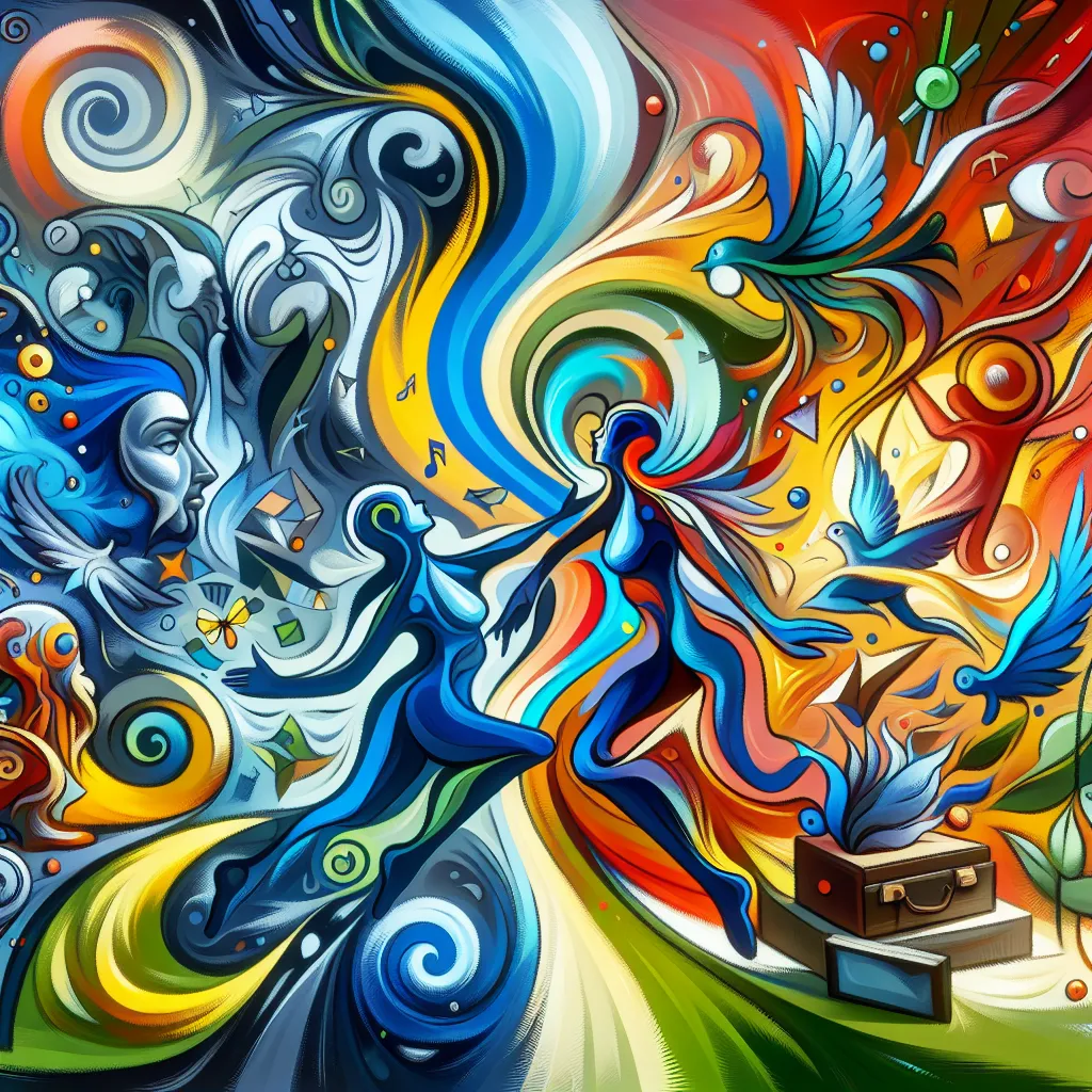 Gumball, Nicole, Body-swap, Chaos, Adventure in an abstract style