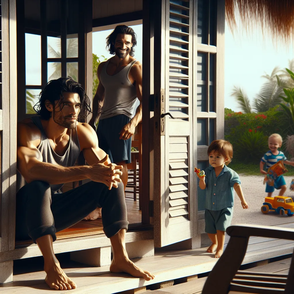 Goku sat on the porch of Kame House, a gentle breeze ruffling his hair as he waited for Master Roshi to return with some snacks. Gohan, now a precocious young boy, played nearby with his toys, his bright eyes filled with curiosity. Despite his extraordinary intelligence, a lingering habit from his infancy remained: he still wore diapers.

As the sun shone brightly, Gohan suddenly paused, a familiar look of discomfort flickering across his face. “Uh-oh,” he murmured, his brows furrowing. Goku, al