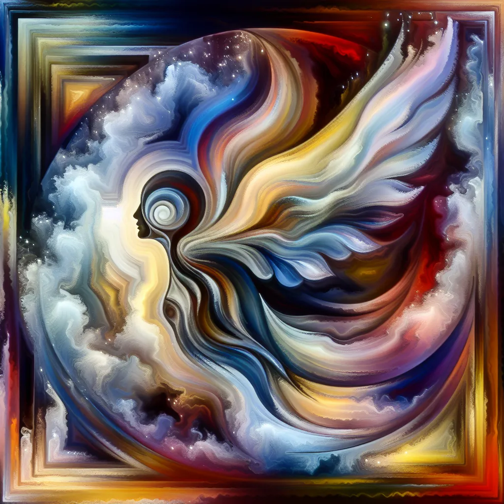 Transformation, Lucifer, Hazbin, Immortality, Adventure in an abstract style