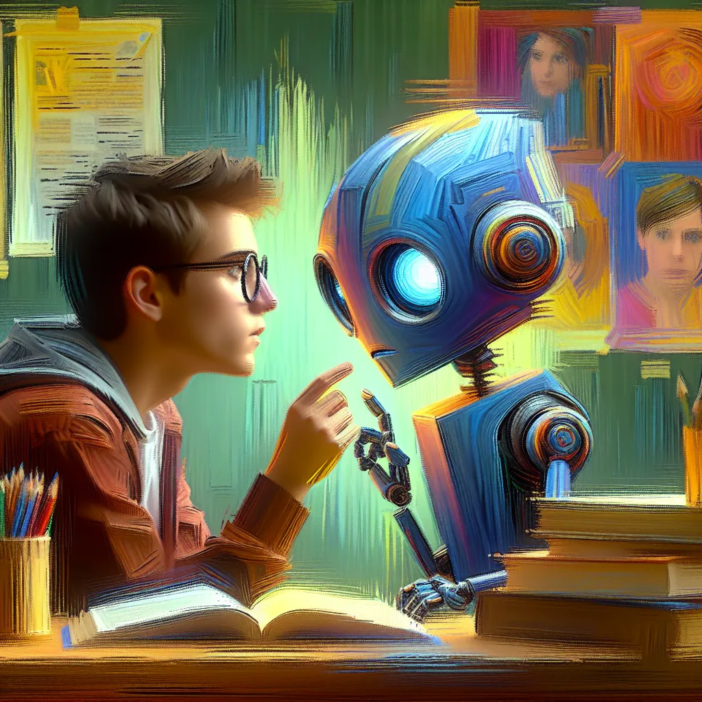 Película, Nerd, Robot, Amor, Bullying in an abstract style