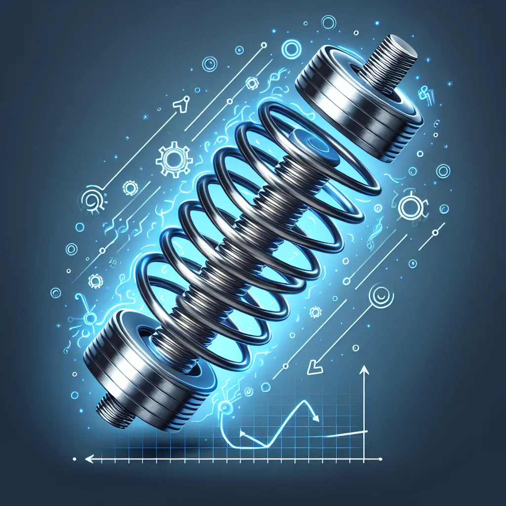 Illustration of a coiled spring, highlighting its ability to store mechanical energy through compression and tension.