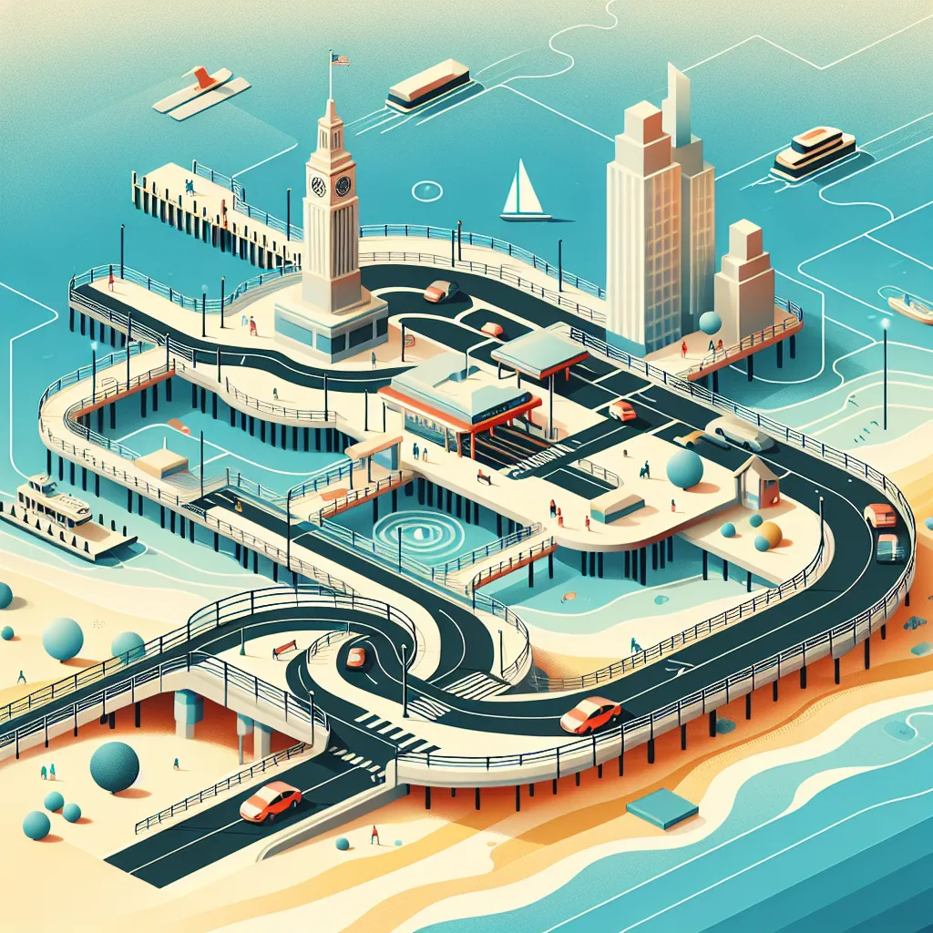 Fare, Beach, New, York, Access in an abstract style