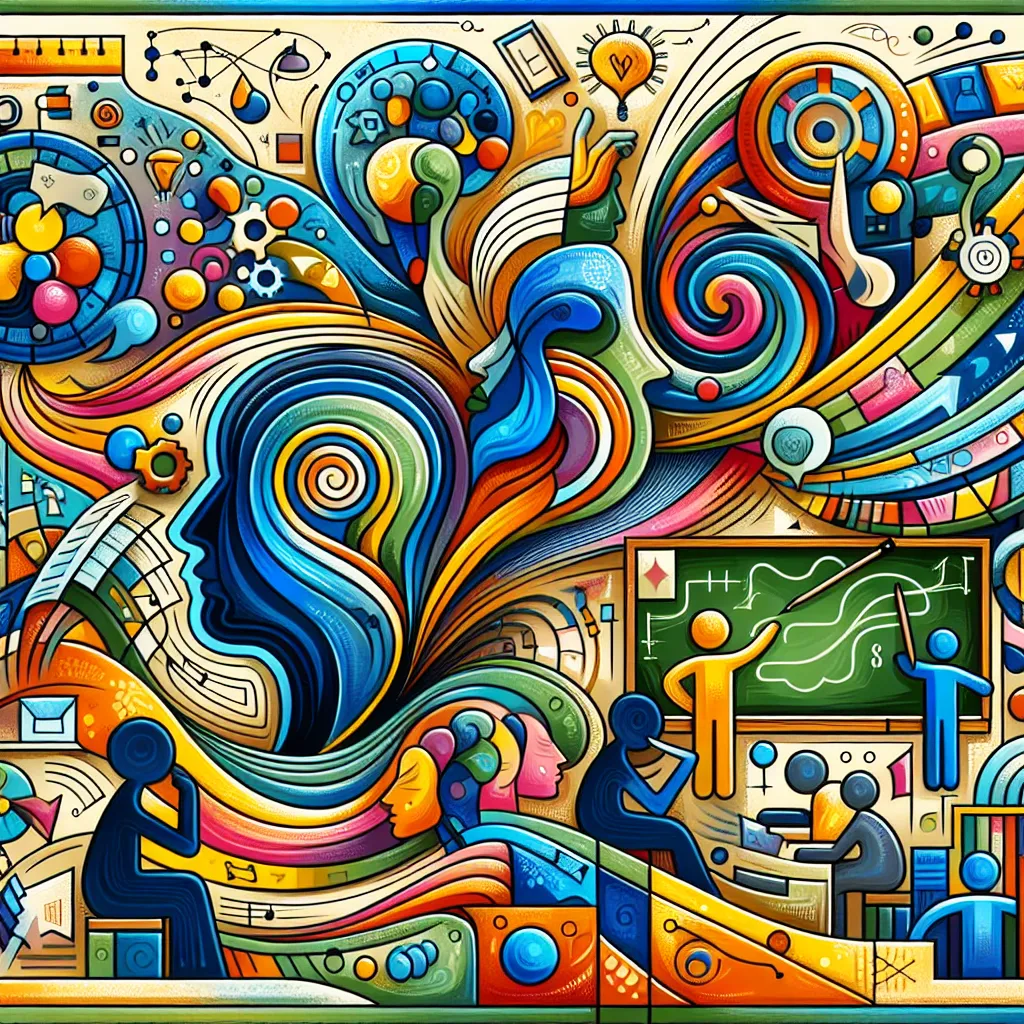 Teaching, Philosophy, Strategies, Lesson, Activities in an abstract style