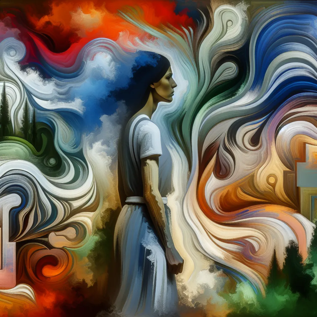 Linda, Michigan, Homeless, Escape, Change in an abstract style