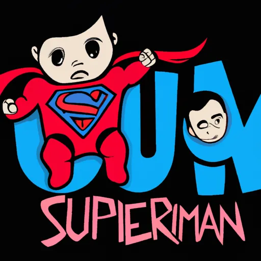 Superman, Bebé, Ultraman, Amor, Conflicto in an abstract style