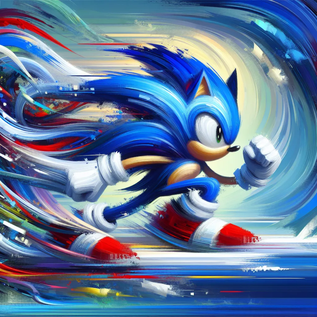 Sonic, Hedgehog, Speed, Games, Character in an abstract style