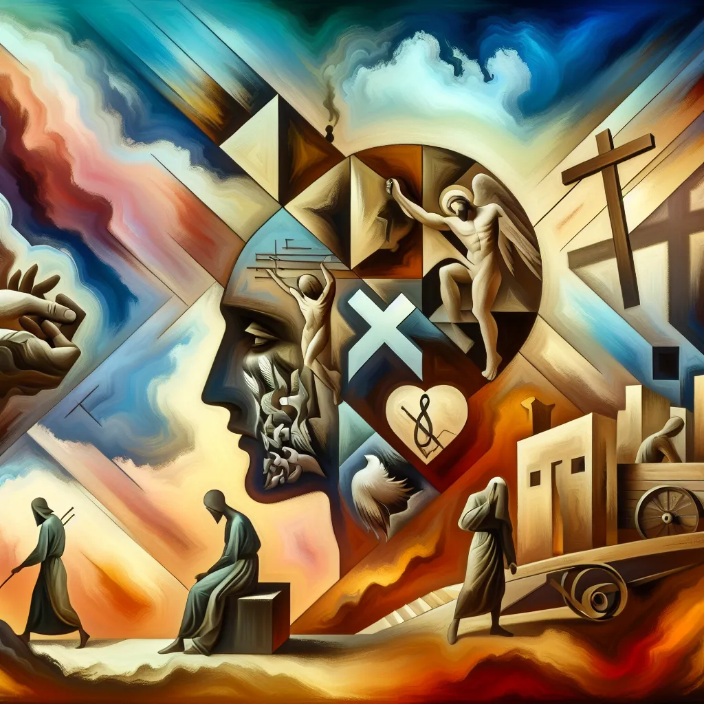 Historia, Rodrigo, Sufrimiento, Redención, Amor in an abstract style