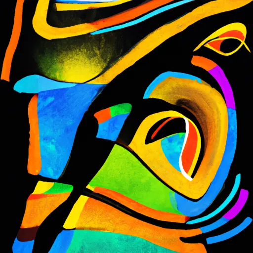 Aurelio, Venganza, Amor, Engaño, Destino in an abstract style