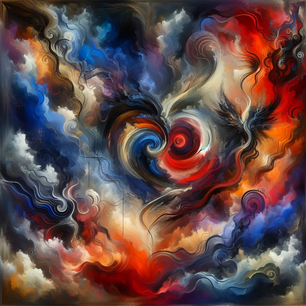 Emir, Venganza, Amor, Conflicto, Traición in an abstract style