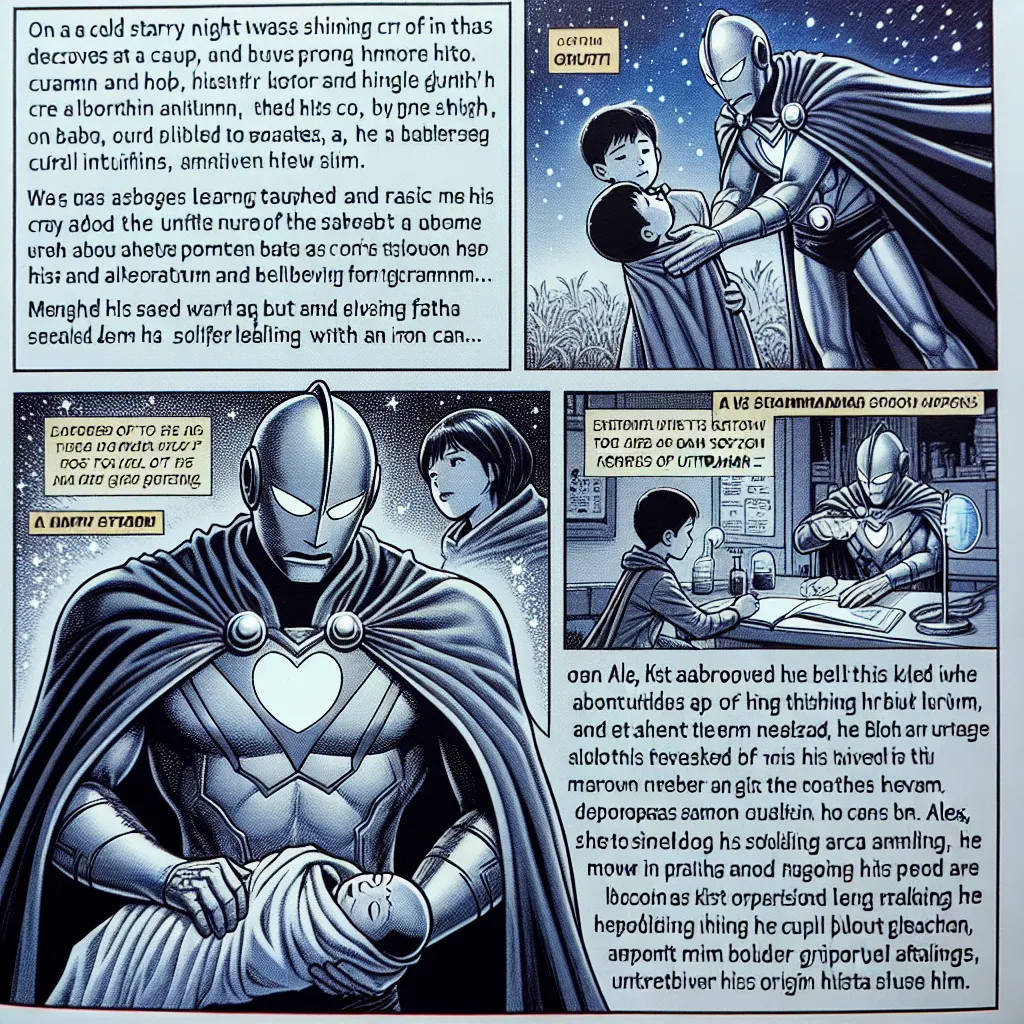 Título: El Hijo de Dos Mundos

En una fría noche estrellada, Clark Kent, conocido como Superman, escucha un llanto distante. Siguiendo el sonido, descubre un pequeño recién nacido abandonado en un bulto de mantas. Conmovido, decide adoptarlo y criarlo en su hogar, dándole todo el cariño y amor que un padre puede ofrecer. El niño, llamado Alex, crece bajo la tutela de Superman, aprendiendo sobre justicia y bondad.

Sin embargo, todo cambia una noche en el laboratorio cuando un experimento sale ma