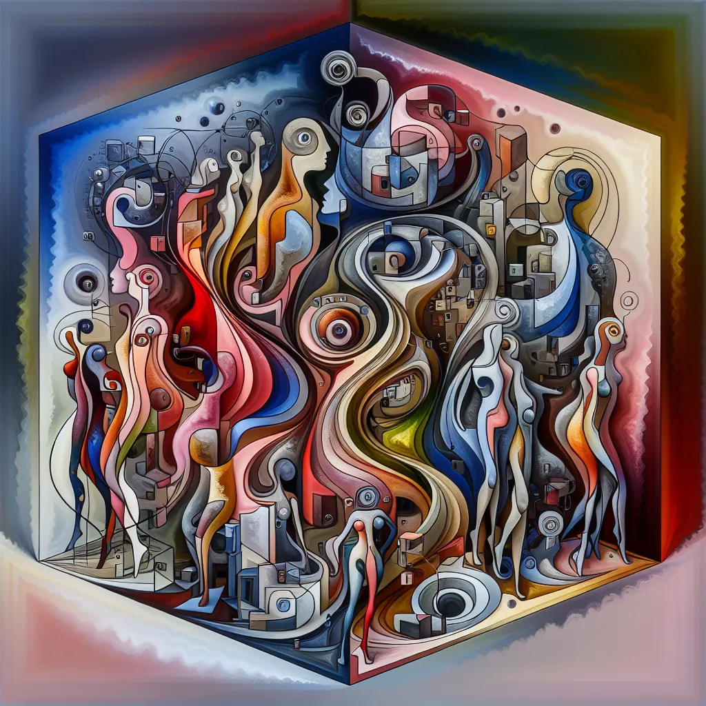 Transformation, Fizzarolli, Amnesia, Helluva, Reality in an abstract style