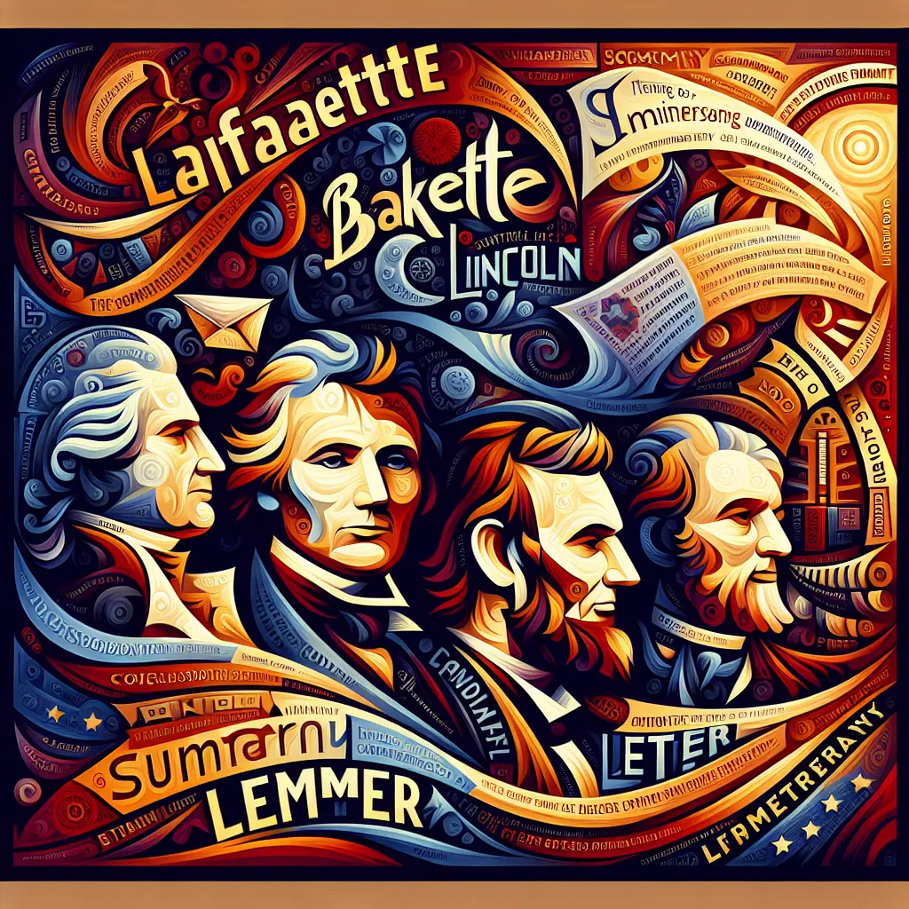 Lafayette, Baker, Lincoln, Summary, Letter in an abstract style