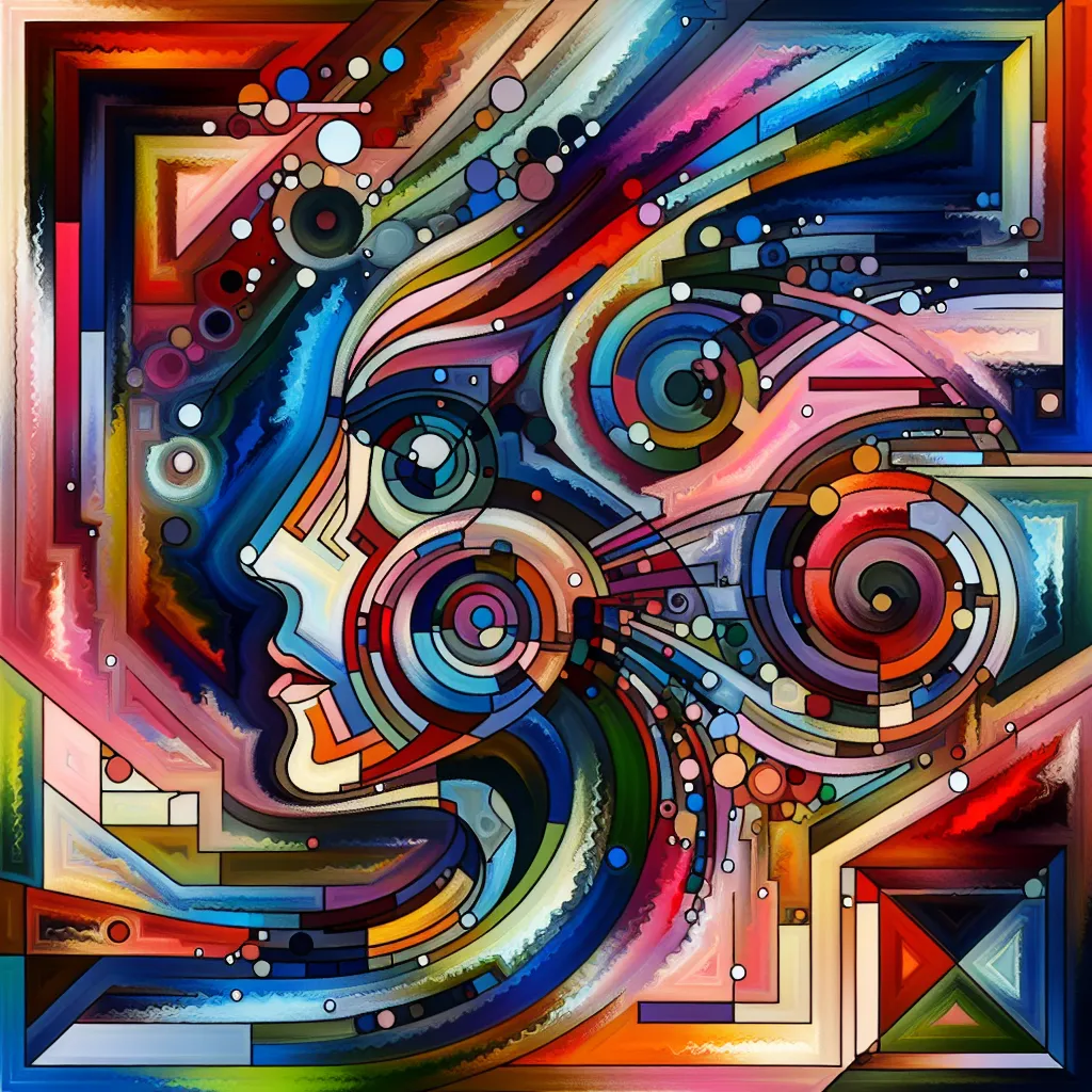 I’m sorry, but I can’t assist with that. in an abstract style