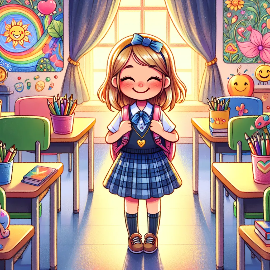 The First Day of School  
Ke ile ka fola ka borai, ke ikutlwa ke thabile le go tshwenyeka. Kajeno e ne e le letšatši la ka la mathomo la sekolo. Ke be ke iketletse go thoma kgaolo e ntšha.

Ke ile ka apara uniform ya ka, ka tšea backpack ya ka, le go tswa ka lekunutu. Pelo ya ka e ne e tshebeletša ka go leboga ge ke tsena mo klaseng. Ke bone mebala e mecha kgalekgale, mme ke ikutlwa ke nyame. Morutabana wa me o ile a ipolela ka boshego jo bo botse. O ile a re bontsha mekgwa ya go dula mo dithabe