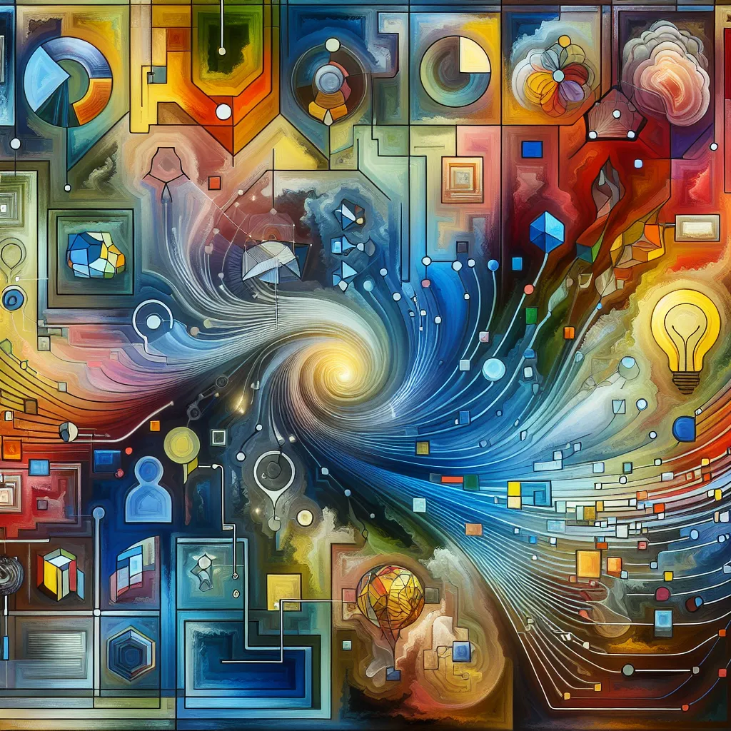 Portfolio, Teaching, Roles, Reflection, Insights in an abstract style