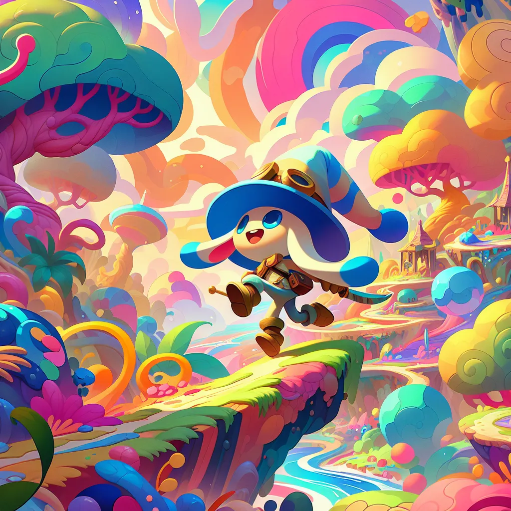 Klonoa, Inflate, Adventure, Fantasy, Playful in an abstract style