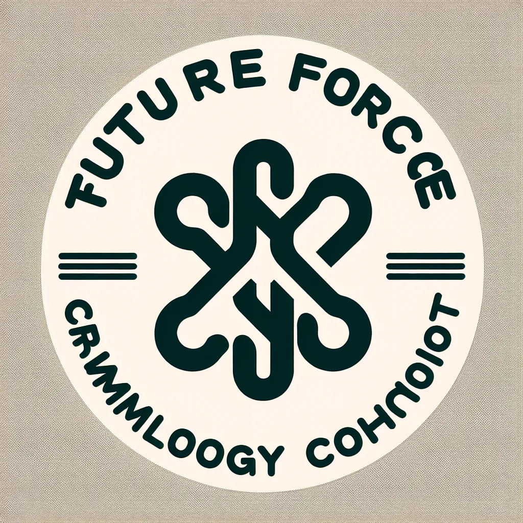 A creative logo featuring the name "Future Force: Criminology Cohort" with the acronym "FFC" intertwined, symbolizing teamwork and a forward-looking mindset.