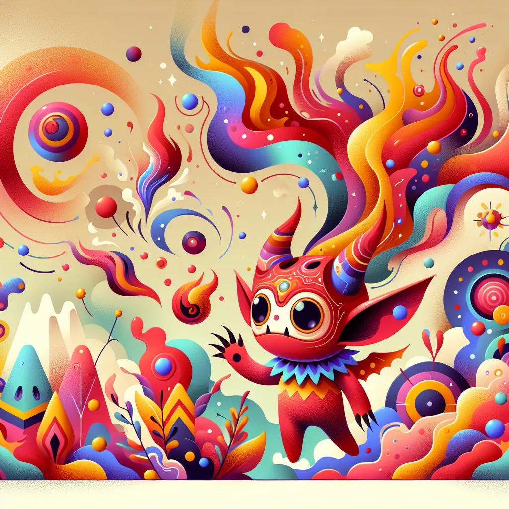 Transformation, Cartoon, Moxxie, Imp, Story in an abstract style