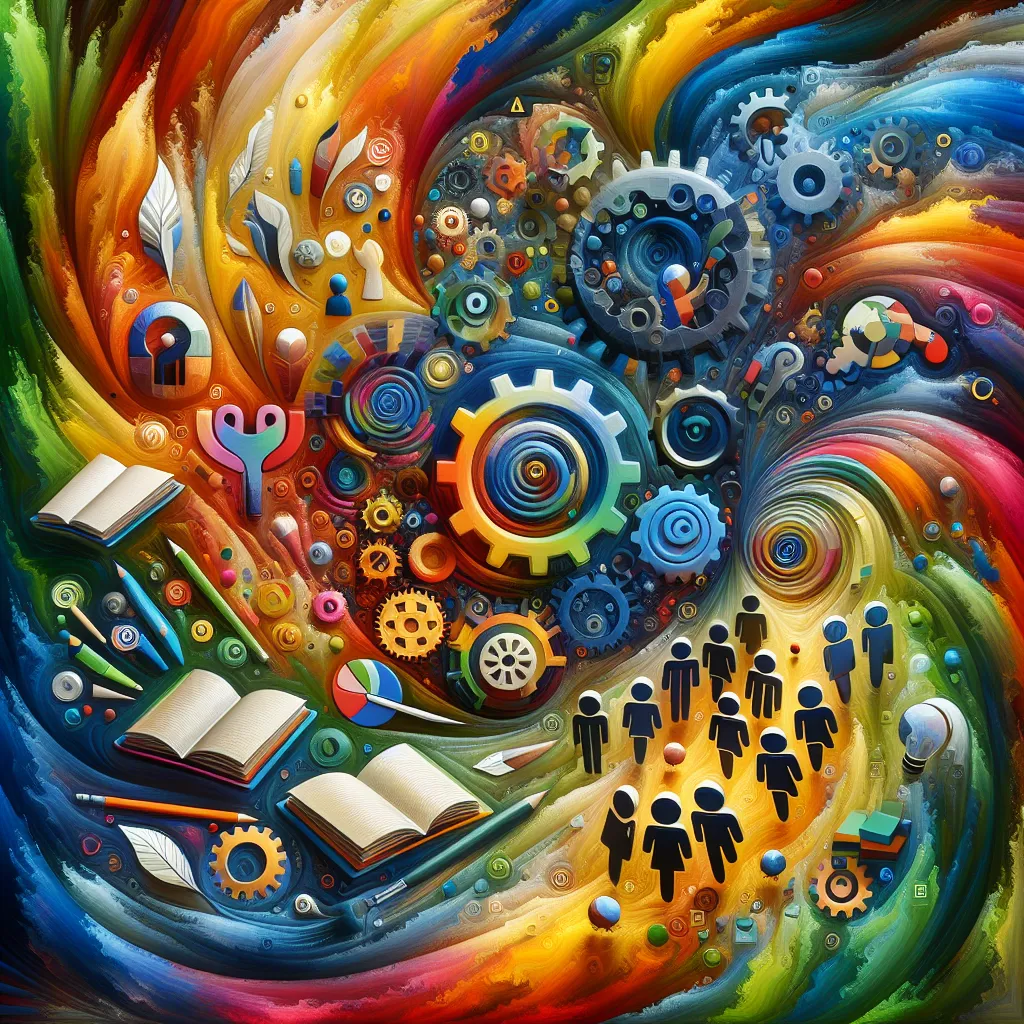 Assessment, Curriculum, Inclusion, Education, Barriers in an abstract style