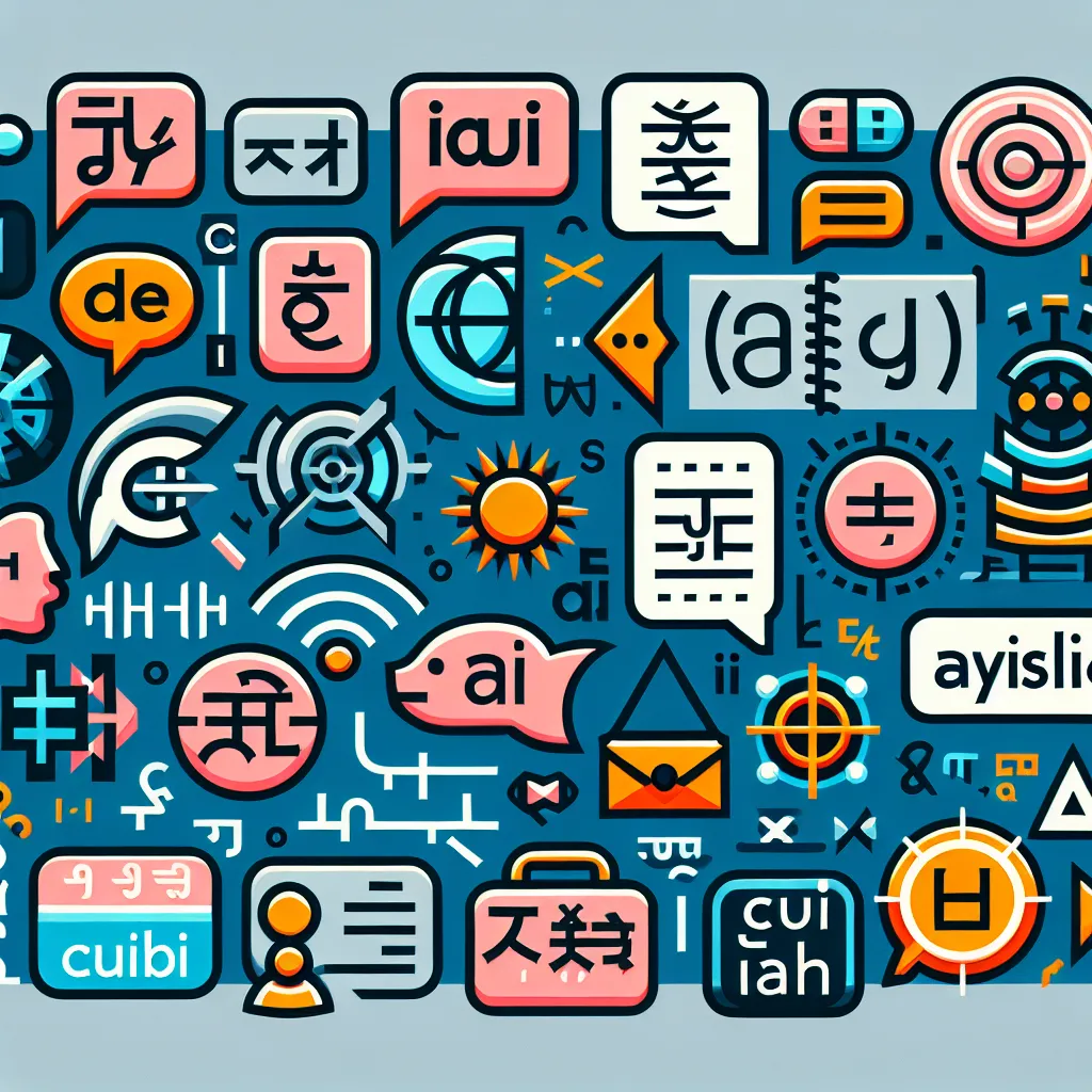 Illustration of diverse language symbols and sentence structures, emphasizing the importance of vocabulary and grammar in communication.