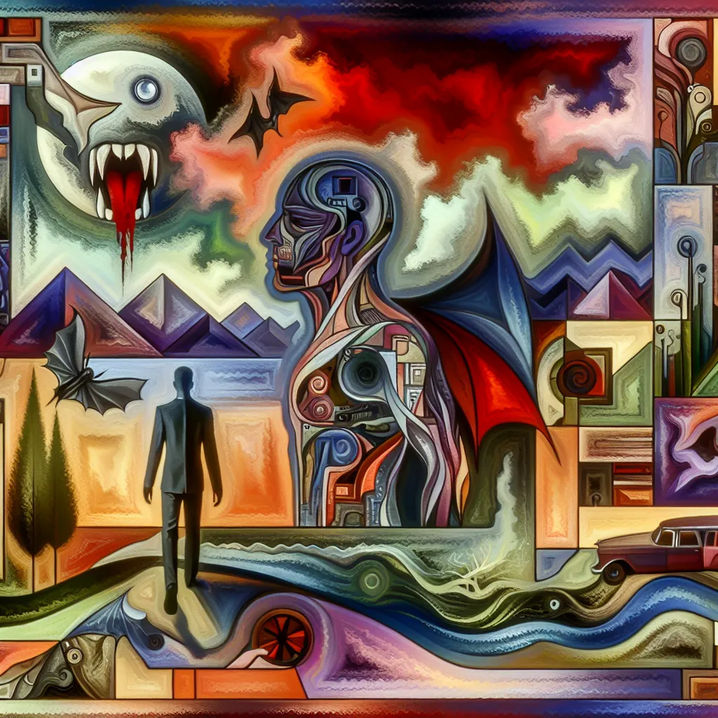 Hombre, Vampiro, Narcisista, Relación, Bullying in an abstract style