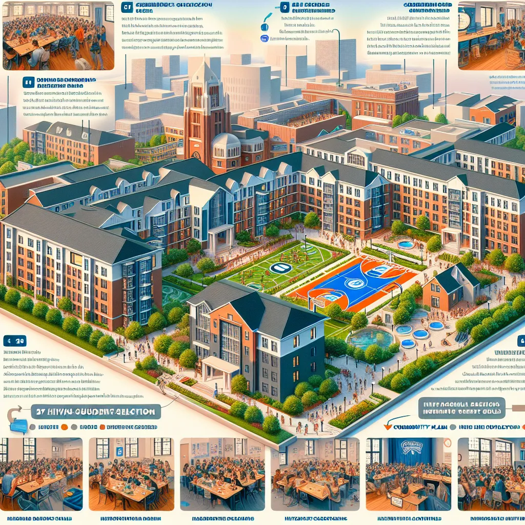 Campus life at the University of North Carolina (UNC) is characterized by a vibrant residential experience, as 51% of students live on campus, with a notable 86% of first-year students residing there. The university features 37 residence halls, with 24 located on the north side, which is closer to classes and the lively Franklin Street, and 13 on the south side, known for its community-oriented atmosphere and proximity to the Dean E. Smith Center, the university's basketball arena. The housing s