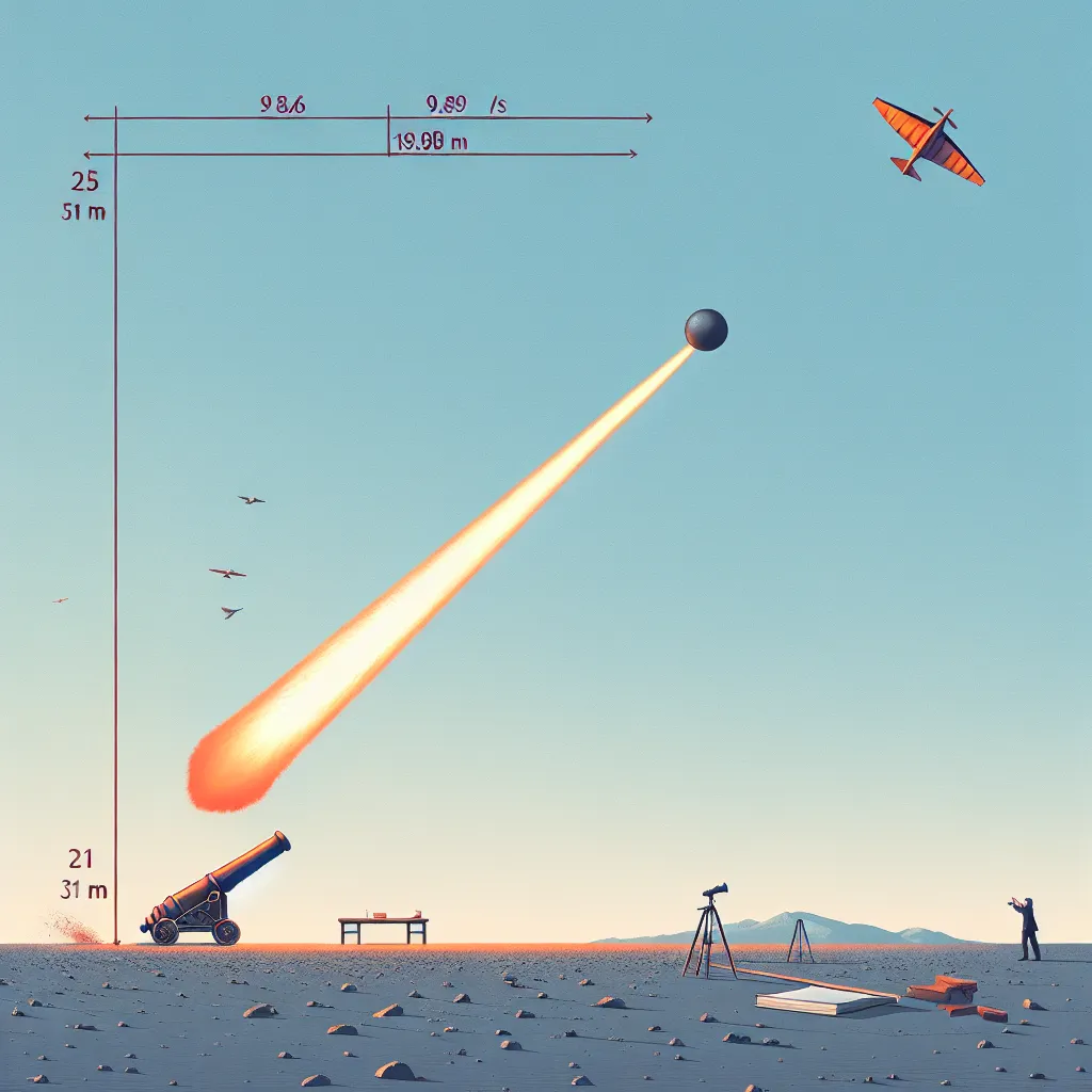 To determine how high the cannonball will travel, we can use the formula for the maximum height \( h \) reached by an object launched vertically, which is given by:

\[
h = \frac{v^2}{2g}
\]

where:
- \( v \) is the initial velocity (25 m/s),
- \( g \) is the acceleration due to gravity (approximately 9.81 m/s²).

Plugging in the values:

\[
h = \frac{(25 \, \text{m/s})^2}{2 \times 9.81 \, \text{m/s}^2} = \frac{625}{19.62} \approx 31.89 \, \text{m}
\]

Therefore, the correct answer is **31.89 m*