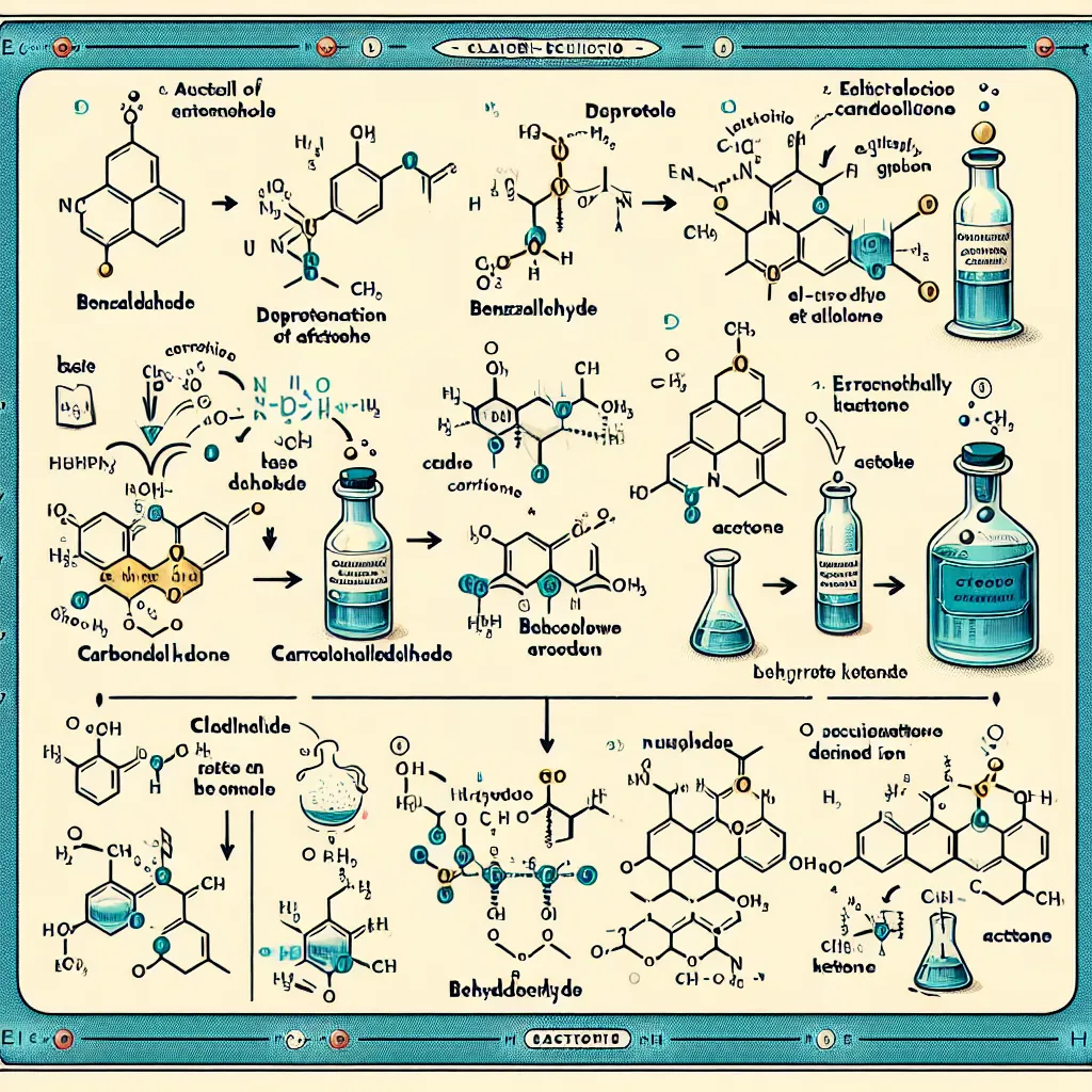 **Introduction to the Condensation of Benzaldehyde with Acetone: The Claisen-Schmidt Reaction**

The Claisen-Schmidt reaction stands as a significant reaction in organic chemistry, especially within the realms of aldehyde chemistry and ketone synthesis. This reaction, primarily a cross-aldol condensation, facilitates the formation of α,β-unsaturated ketones through the condensation of an aldehyde with a ketone in the presence of a base. 

At the heart of this reaction is the interaction between 