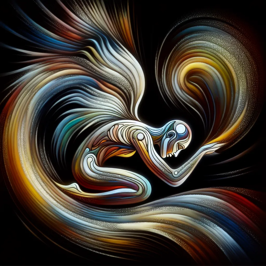 Transformation, Lucifer, Hazbin, Identity, Emotions in an abstract style