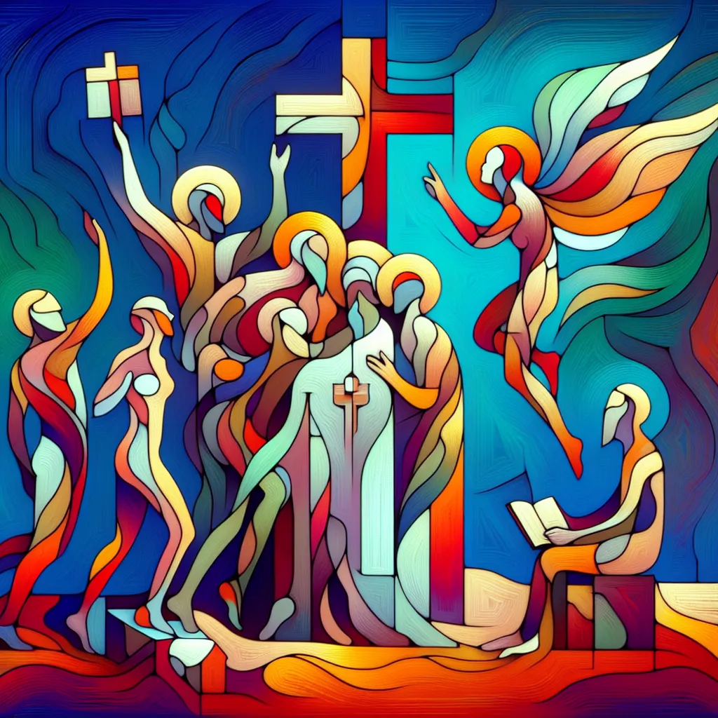 Intercambio, Sacerdotes, Cuerpos, Atractivos, Juventud in an abstract style