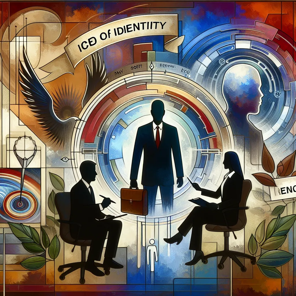 Historia, CEO, Hijo, Identidad, Conflicto in an abstract style