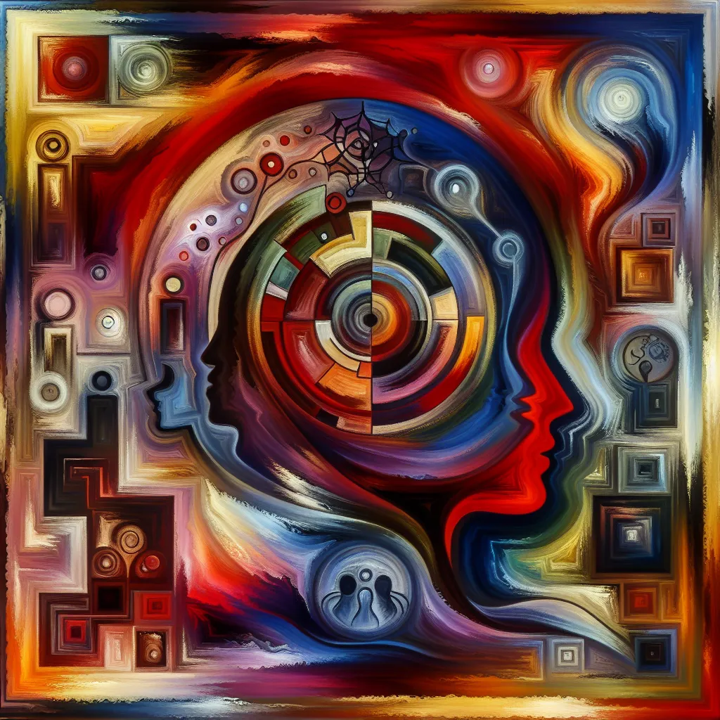 Transformation, Moxxie, Crimson, Identity, Story in an abstract style