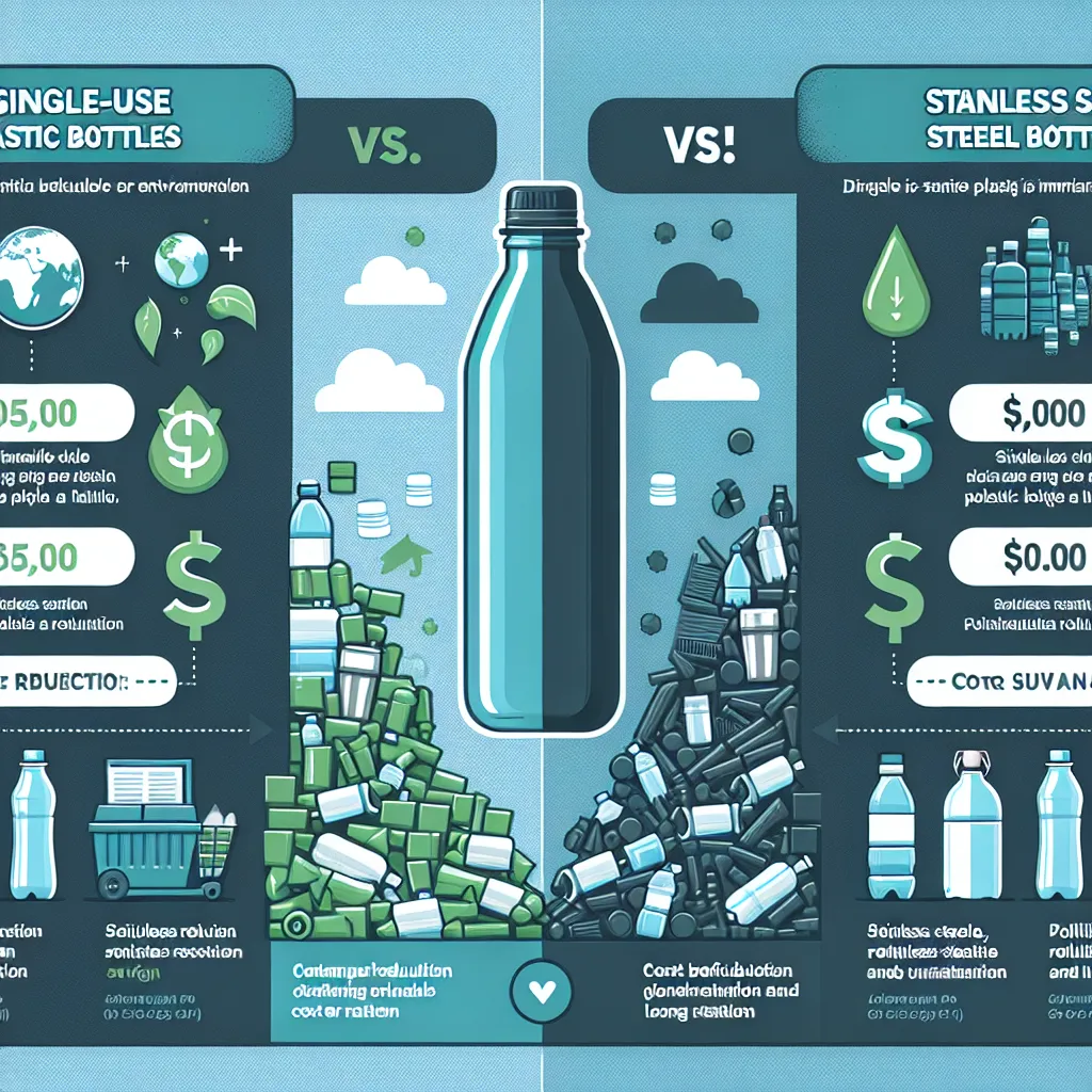 **Part A:**  
The main disadvantage of single-use plastic bottles is their environmental impact. Once used, these bottles typically end up in landfills or the ocean, contributing to pollution and harming wildlife. They take hundreds of years to decompose, and since they are not recyclable in the local area, they exacerbate the plastic waste crisis, creating long-term ecological harm.

**Part B:**  
Using stainless steel water bottles significantly reduces human impacts on the environment over 30